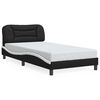 vidaXL Cadre de lit sans matelas Hvar noir blanc 100x190 cm similicuir