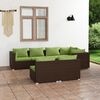 vidaXL Salon de jardin avec coussins 7 pcs marron résine tressée