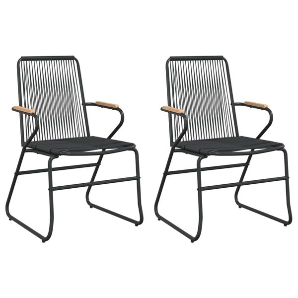 vidaXL Chaises de jardin lot de 2 noir 58x59x85,5 cm Rotin PVC