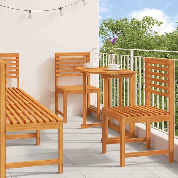vidaXL Ensemble bistro de jardin 6 pcs Marron Bois d'Acacia Massif