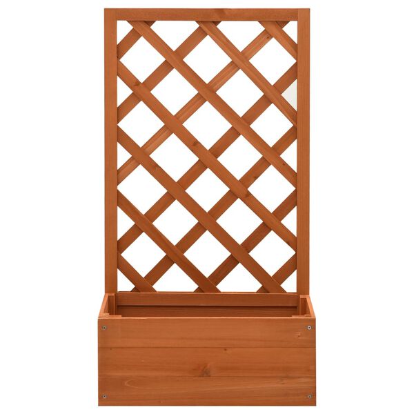 vidaXL Jardini&egrave;re &agrave; treillis de jardin Orange 50x25x90cm Bois de sapin