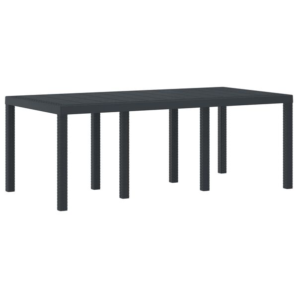 vidaXL Table de Jardin Anthracite 200 x 100 x 73 cm polyrotin