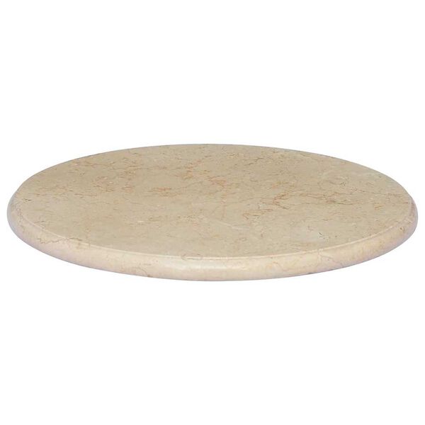 vidaXL Dessus de table Crème Ø50x2,5 cm Marbre