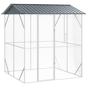 vidaXL Cage pour oiseaux Anthracite 215 x 208 x 247 cm Acier galvanis&eacute;