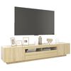 vidaXL Meuble TV avec lumi&egrave;res LED Ch&ecirc;ne sonoma 200x35x40 cm