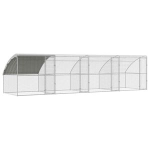 vidaXL Cage &agrave; poules 4 pcs Argent&eacute; 800 x 200 x 200 cm Acier et PE