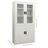vidaXL Armoire de bureau Gris clair 90x40x180 cm Acier
