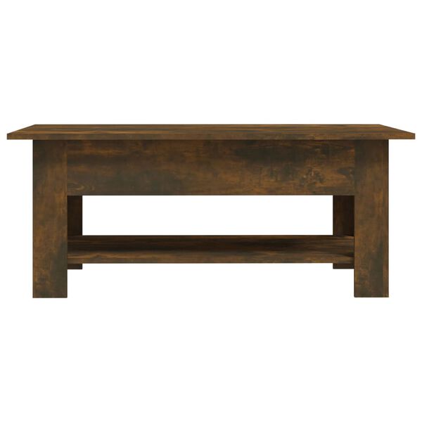 vidaXL Table basse ch&ecirc;ne fum&eacute; 102x55x42 cm bois d'ing&eacute;nierie
