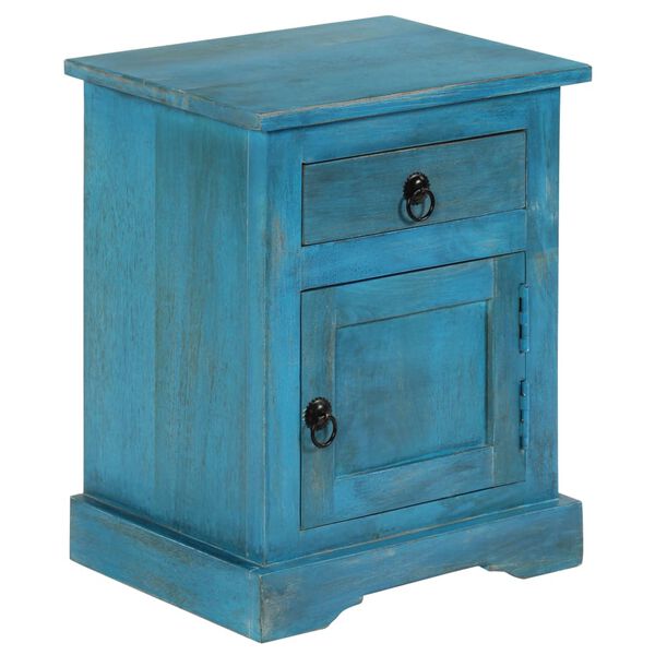 vidaXL Table de chevet Bois de manguier massif 40x30x50 cm Bleu