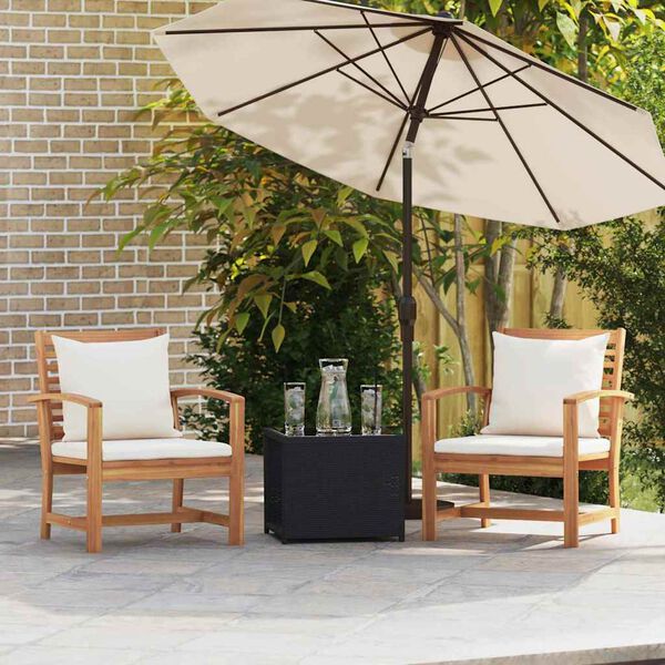 vidaXL Chaises de jardin 2 pcs Naturel 60 x 65 x 76.5 cm
