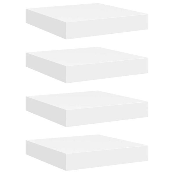vidaXL &Eacute;tag&egrave;res murales flottantes 4 pcs blanc 23x23,5x3,8 cm MDF