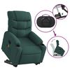 vidaXL Fauteuil inclinable de massage vert foncé tissu
