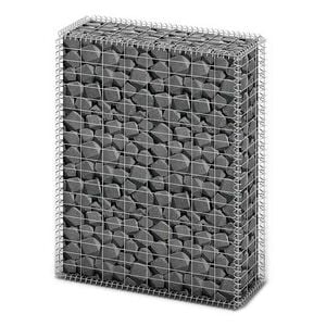 vidaXL Panier de gabion avec couvercle Fil galvanis&eacute; 100 x 80 x 30 cm
