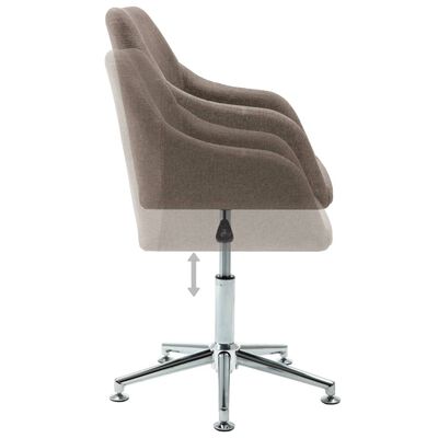 vidaXL Chaise pivotante à manger taupe tissu