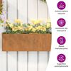 vidaXL Jardini&egrave;res murales 2 pcs Rouill&eacute; Acier corten 53x10x17 cm