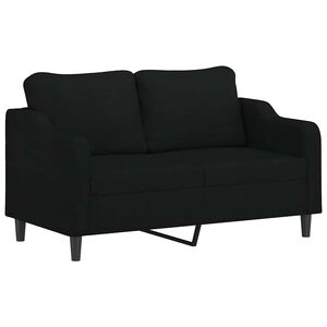 vidaXL Canap&eacute; &agrave; 2 places Noir 140 cm Tissu