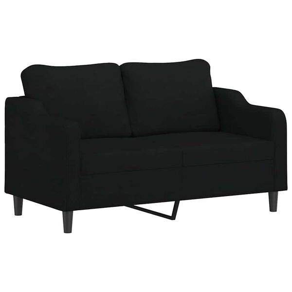 vidaXL Canap&eacute; &agrave; 2 places Noir 140 cm Tissu