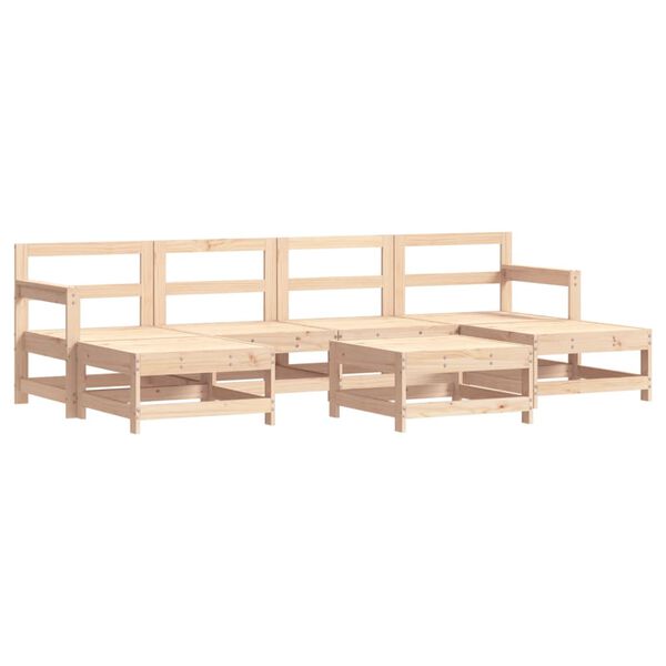 vidaXL Salon de jardin 7 pcs avec coussins bois massif
