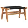vidaXL Chaise longue avec repose-pied Bois de teck solide et corde