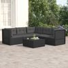 vidaXL Salon de jardin 5 pcs avec coussins Noir R&eacute;sine tress&eacute;e