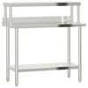 vidaXL Table de travail de cuisine avec étagère 110x55x120 cm inox