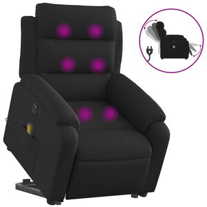 vidaXL Fauteuil inclinable de massage électrique noir tissu