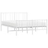 vidaXL Cadre de lit métal sans matelas et pied de lit blanc 135x190 cm