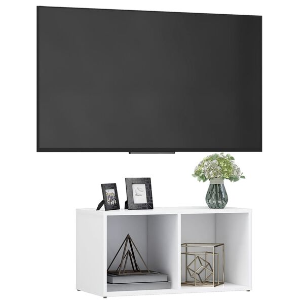 vidaXL Meuble TV blanc 72x35x36,5 cm bois d&rsquo;ing&eacute;nierie