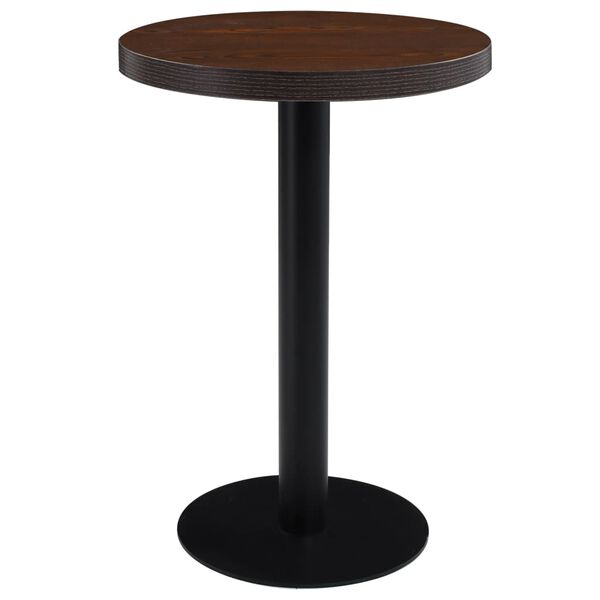 vidaXL Table de bistro Marron fonc&eacute; 60 cm MDF