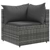 vidaXL Salon de jardin 4 pcs avec coussins Gris R&eacute;sine tress&eacute;e