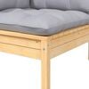 vidaXL Canap&eacute; 2 places de jardin et coussins gris Bois de pin solide