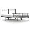 vidaXL Cadre de lit m&eacute;tal sans matelas avec pied de lit noir 135x190cm
