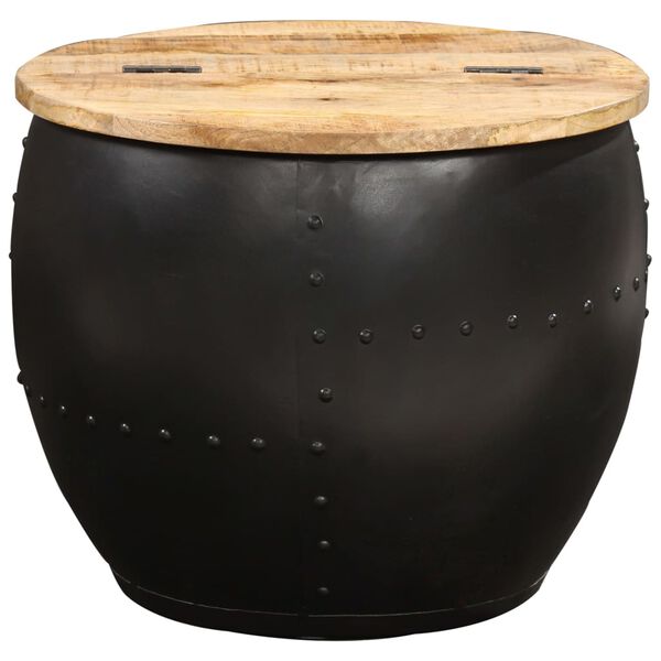 vidaXL Table basse ronde 53x43 cm Bois de manguier massif