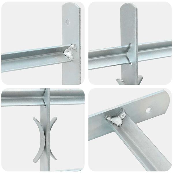 vidaXL Grille r&eacute;glable de s&eacute;curit&eacute; de fen&ecirc;tres et 4 barres 500-650 mm