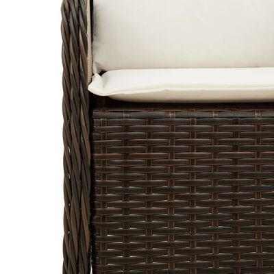 vidaXL Ensemble à manger de jardin 5 pcs et coussins marron poly rotin