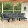 vidaXL Salon de jardin 6 pcs noir et gris r&eacute;sine tress&eacute;e