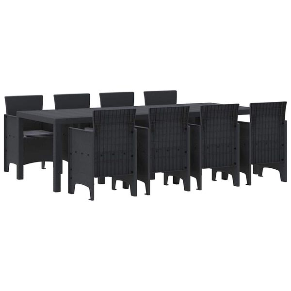 vidaXL Ensemble de salle à manger pour jardin 9 pcs Anthracite