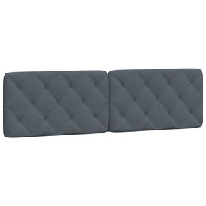 vidaXL Coussin de t&ecirc;te de lit gris fonc&eacute; 183 cm velours