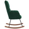 vidaXL Chaise &agrave; bascule Vert fonc&eacute; Velours