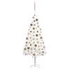 vidaXL Arbre de No&euml;l artificiel pr&eacute;-&eacute;clair&eacute; et boules blanc 150 cm