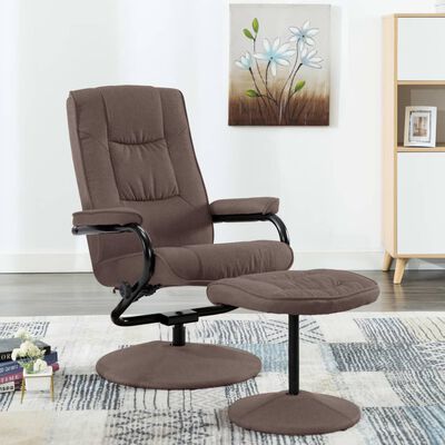 vidaXL Fauteuil inclinable avec repose-pieds marron tissu