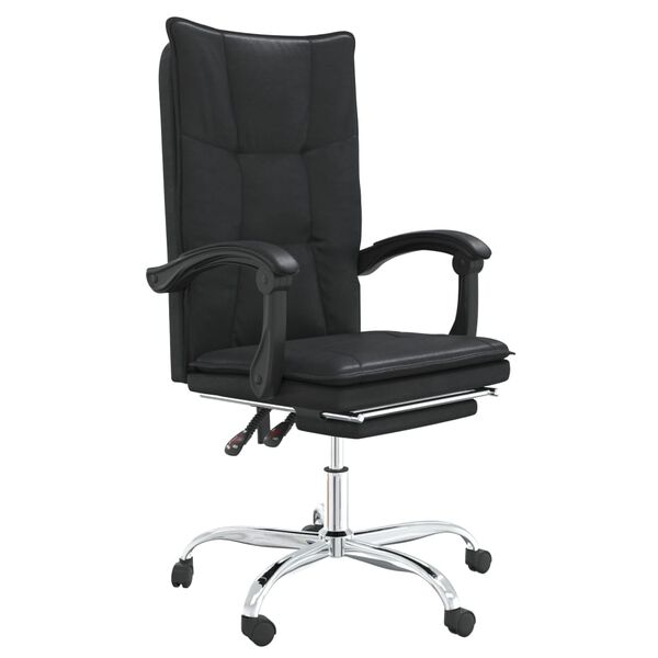vidaXL Fauteuil inclinable de bureau noir similicuir