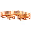 vidaXL Salon de jardin 9 pcs marron cire bois de pin massif