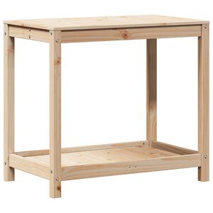 vidaXL Table de rempotage avec &eacute;tag&egrave;re 82,5x50x75cm bois massif de pin