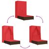 vidaXL Chaise longue double avec toit et rideaux marron résine tressée