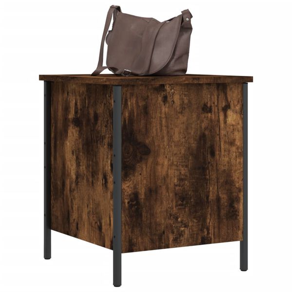 vidaXL Banc de rangement ch&ecirc;ne fum&eacute; 40x42,5x50 cm bois d'ing&eacute;nierie