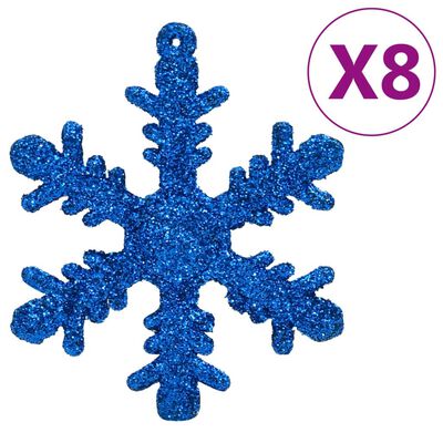 vidaXL Ensemble de boules de Noël 111 pièces bleu polystyrène