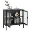 vidaXL Buffet noir 70x35x70 cm verre et acier