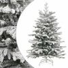 vidaXL Sapin de No&euml;l artificiel &agrave; charni&egrave;res avec neige floqu&eacute;e 210 cm