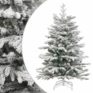 vidaXL Sapin de No&euml;l artificiel &agrave; charni&egrave;res avec neige floqu&eacute;e 210 cm